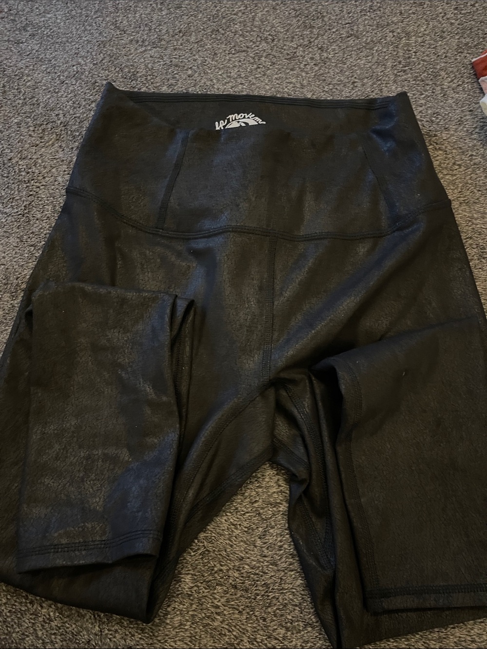 High-Rise Black Shiny Leggings